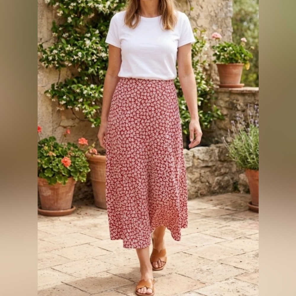 Reformation Red Floral Zoe Skirt - Picture 5 of 10